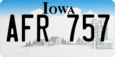 IA license plate AFR757