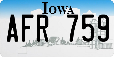 IA license plate AFR759