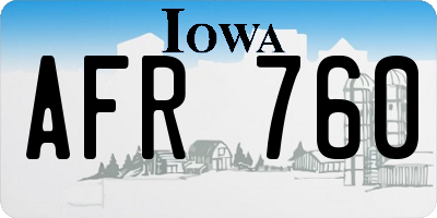 IA license plate AFR760