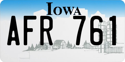 IA license plate AFR761