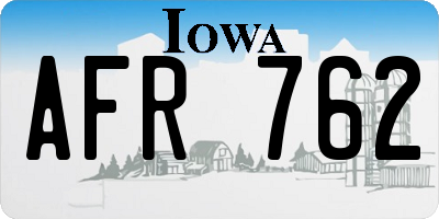 IA license plate AFR762