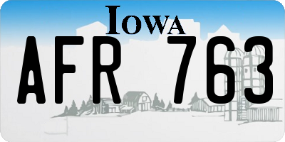 IA license plate AFR763