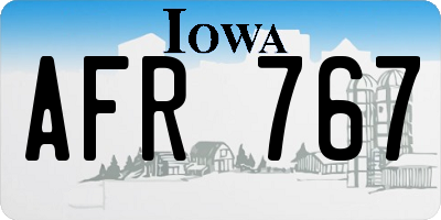 IA license plate AFR767