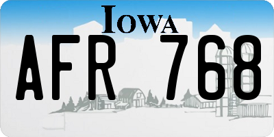 IA license plate AFR768