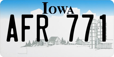 IA license plate AFR771