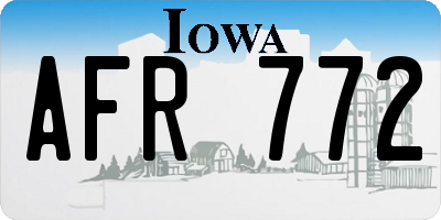 IA license plate AFR772