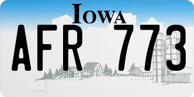 IA license plate AFR773