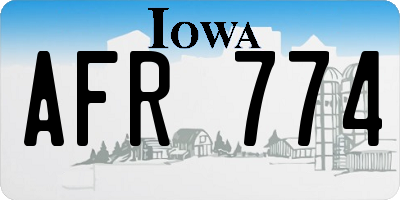 IA license plate AFR774
