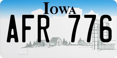 IA license plate AFR776