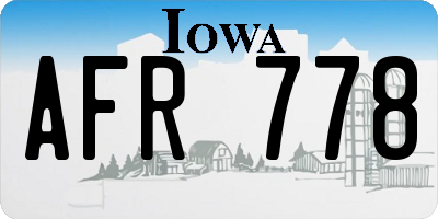 IA license plate AFR778