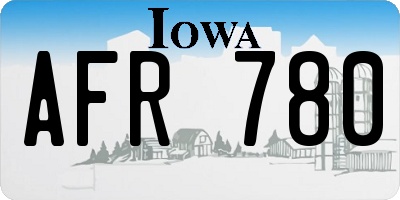 IA license plate AFR780