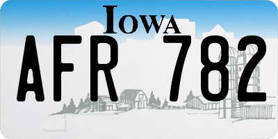 IA license plate AFR782