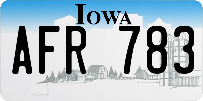 IA license plate AFR783