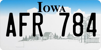 IA license plate AFR784