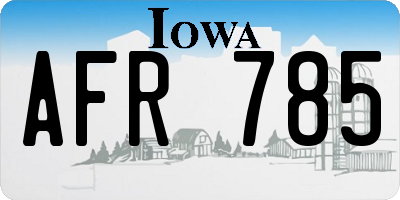 IA license plate AFR785