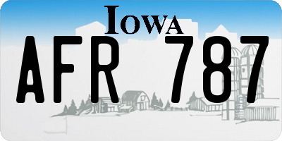 IA license plate AFR787