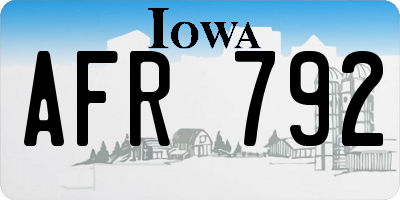 IA license plate AFR792