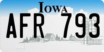 IA license plate AFR793