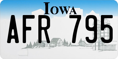 IA license plate AFR795