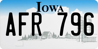 IA license plate AFR796