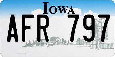 IA license plate AFR797