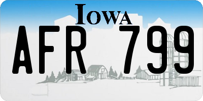 IA license plate AFR799