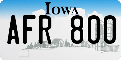 IA license plate AFR800