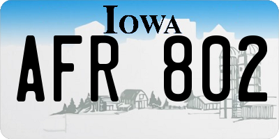 IA license plate AFR802