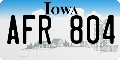 IA license plate AFR804
