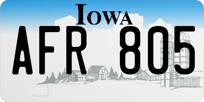 IA license plate AFR805