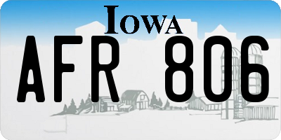 IA license plate AFR806