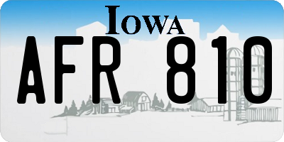 IA license plate AFR810