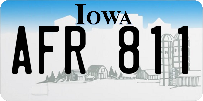 IA license plate AFR811