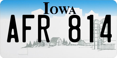 IA license plate AFR814