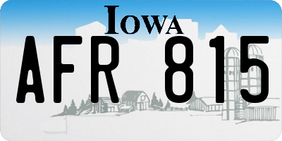 IA license plate AFR815