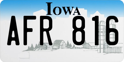IA license plate AFR816