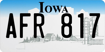 IA license plate AFR817