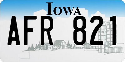 IA license plate AFR821