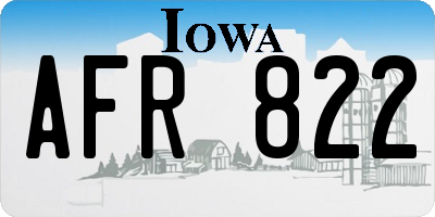 IA license plate AFR822