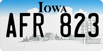 IA license plate AFR823