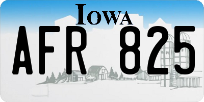 IA license plate AFR825
