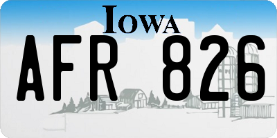 IA license plate AFR826