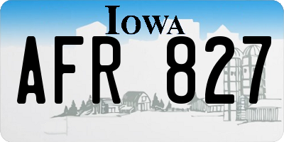 IA license plate AFR827