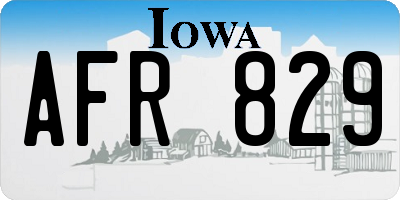 IA license plate AFR829