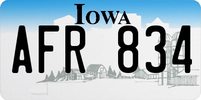 IA license plate AFR834