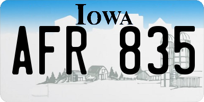 IA license plate AFR835