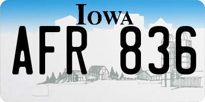 IA license plate AFR836