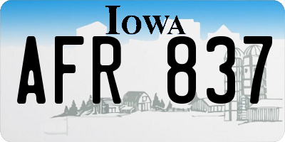 IA license plate AFR837