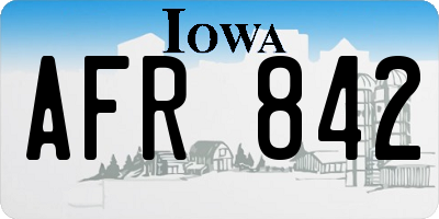 IA license plate AFR842
