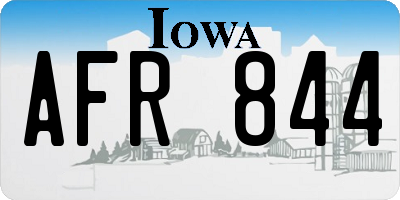 IA license plate AFR844
